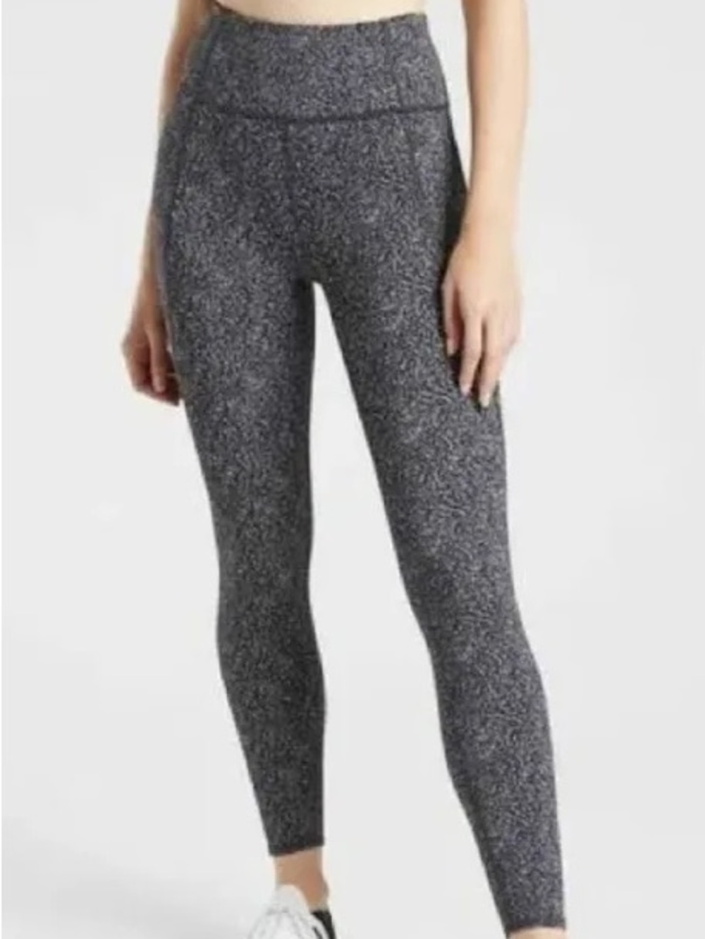 Athleta Lightning Static 7/8 Tights | Size S Petite | Black & White | Pockets